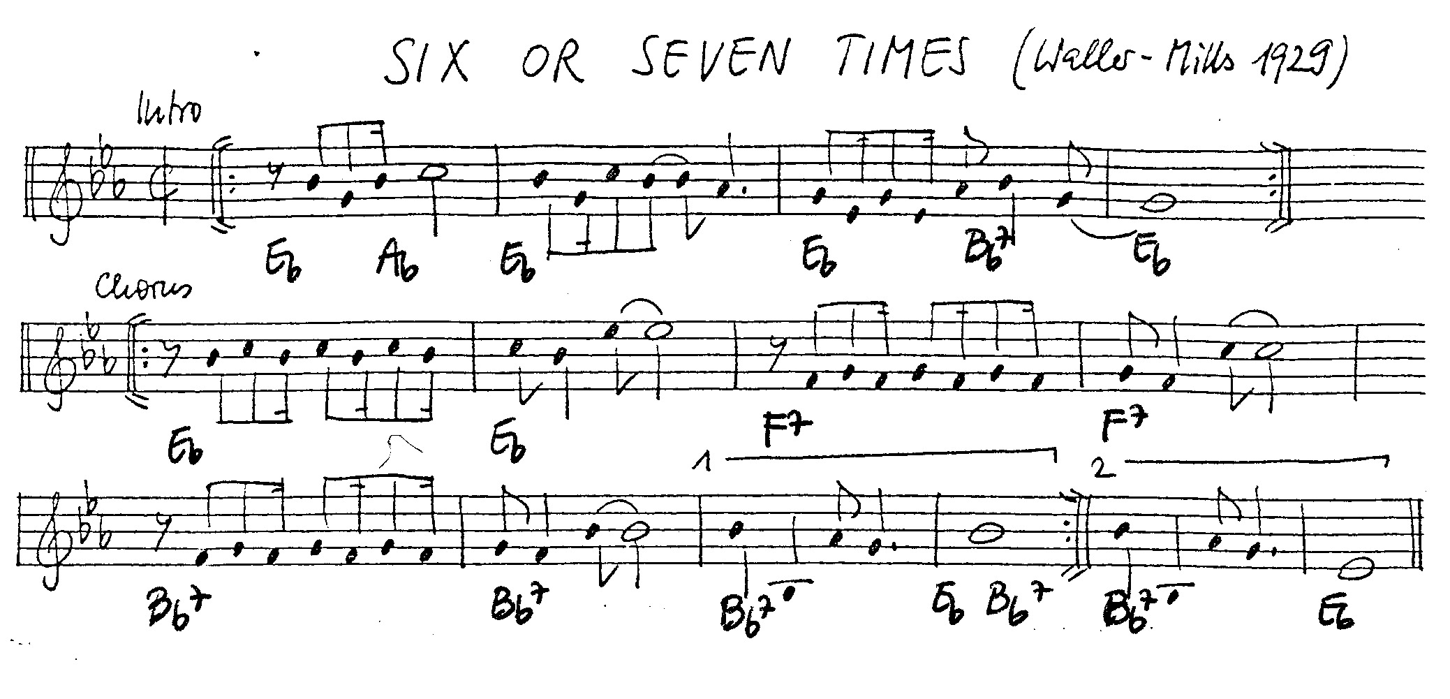 six or seven times leadsheet – book us for your next 20s or gatsby event